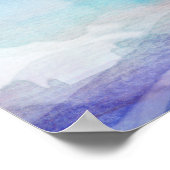 abstraktes Aquarelldesign blau und lila Poster (Ecke)