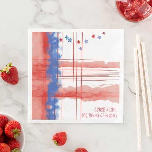 Abstraktes Aquarelldesign mit anpassbarem Raum Serviette (Beispiel)