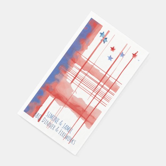 Abstraktes Aquarelldesign mit anpassbarem Raum Serviette (Ecke)