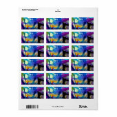 Abstraktes Aquarelletikett Adressaufkleber (Vorne)