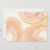 Abstraktes Aquarellfarbenpinsel Swirl Rosa Brautpa Einladung (Rückseite)