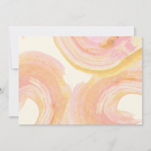 Abstraktes Aquarellfarbenpinsel Swirl Rosa Brautpa Einladung (Rückseite)