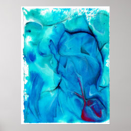 abstraktes Aquarellfarbenplakat "Precipice" Poster