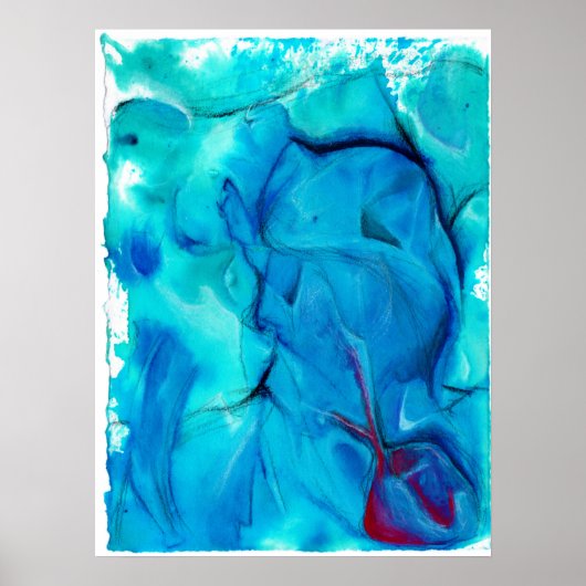 abstraktes Aquarellfarbenplakat "Precipice" Poster (Vorne)