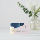 Abstraktes Aquarellgoldblauer Brush Visitenkarte (Stehend Vorderseite)