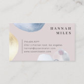 Abstraktes Aquarellgoldblauer Brush Visitenkarte (Rückseite)