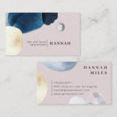 Abstraktes Aquarellgoldblauer Brush Visitenkarte (Vorne/Hinten)