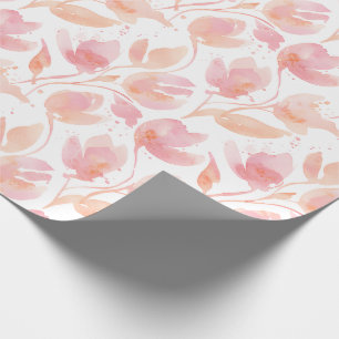 Abstraktes Aquarellmuster in Pfirsich und Rosa Geschenkpapier
