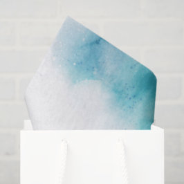 Abstraktes Aquarellmuster mit Blau  Seidenpapier