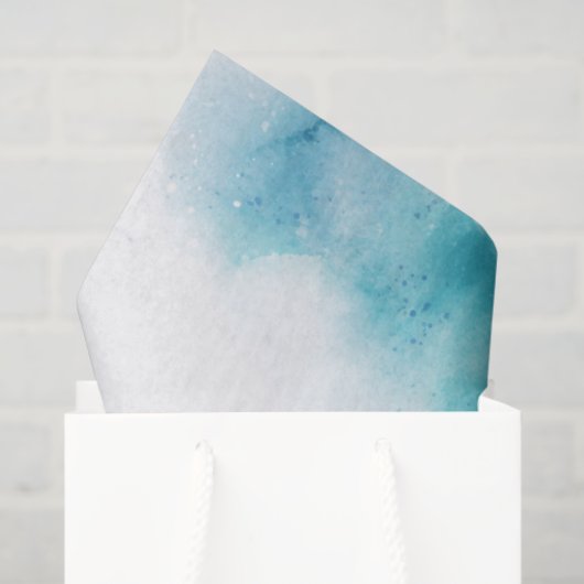 Abstraktes Aquarellmuster mit Blau  Seidenpapier (Geschenktüte)
