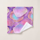 Abstraktes Aquarellpink aquamariner Goldlavender-A Badhandtuch Set (Waschlappen)