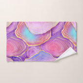 Abstraktes Aquarellpink aquamariner Goldlavender-A Badhandtuch Set (Handtuch)