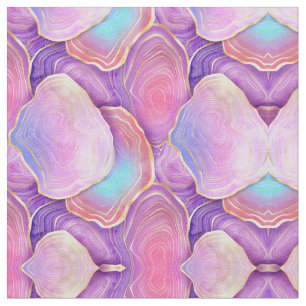 Abstraktes Aquarellpink aquamariner Goldlavender-A Stoff