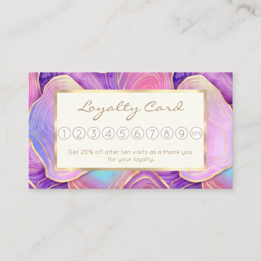 Abstraktes Aquarellpink aquamariner Goldlavender-A Treuekarte (Vorderseite)