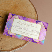 Abstraktes Aquarellpink aquamariner Goldlavender-A Treuekarte