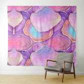 Abstraktes Aquarellpink aquamariner Goldlavender-A Wandteppich (Beispiel (Horizontal))