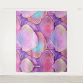 Abstraktes Aquarellpink aquamariner Goldlavender-A Wandteppich (Vorderseite)