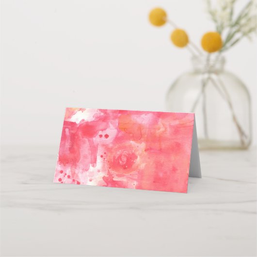 Abstraktes Aquarellrosa Platzkarte (Rückseite)