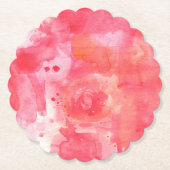 Abstraktes Aquarellrosa Untersetzer (Vorderseite)