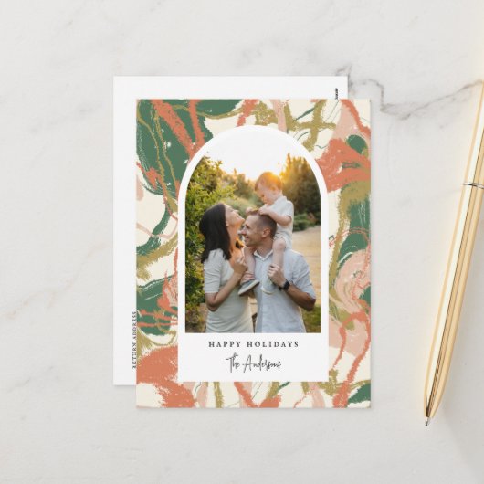 Abstraktes Arch-Foto Feiertagspostkarte (Vorderseite/Rückseite Beispiel)
