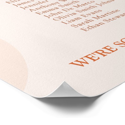 Abstraktes Arch Wedding Chart Schild Plakat (Ecke)