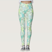 Abstraktes Arrow Triangle Mini Blue Aqua Muster Leggings (Vorderseite)