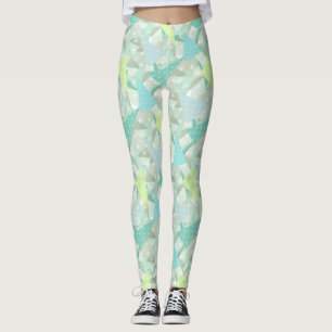 Abstraktes Arrow Triangle Mini Blue Aqua Muster Leggings