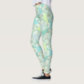 Abstraktes Arrow Triangle Mini Blue Aqua Muster Leggings (Links)