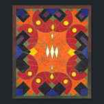 Abstraktes Art Deco Design von Schweizer Künstlern Poster<br><div class="desc">Dieses Poster ist nach einem originellen gouache Teppich-Design. Die farbenfrohe Arbeit geht auf das Jahr 1920 zurück.</div>