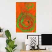 Abstraktes asiatisches Abfragegrünes Poster (Heimbüro)
