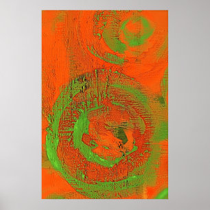 Abstraktes asiatisches Abfragegrünes Poster