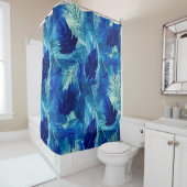 Abstraktes, ästhetisches Aquarellblau Duschvorhang (Beispiel)
