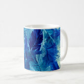 Abstraktes, ästhetisches Aquarellblau Kaffeetasse (VorderseiteRechts)