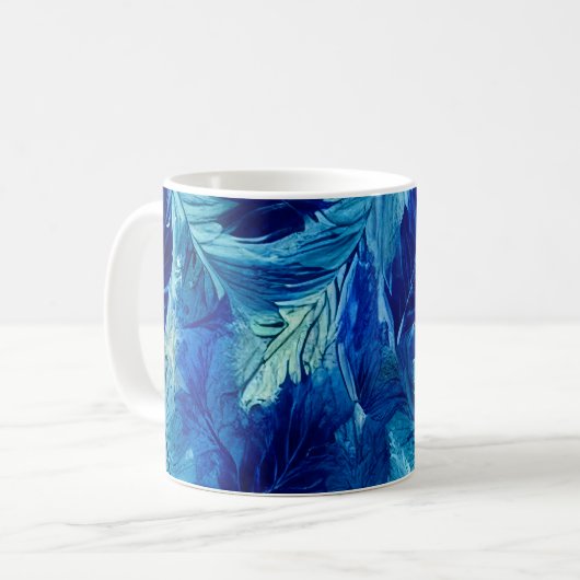 Abstraktes, ästhetisches Aquarellblau Kaffeetasse (Vorderseite Links)