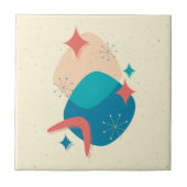 Abstraktes Atomzeitalter der Retro-Mitte Fliese (Vorderseite)