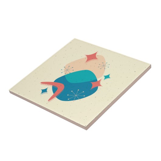 Abstraktes Atomzeitalter der Retro-Mitte Fliese (Seite)