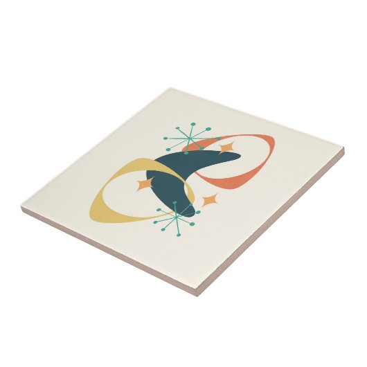 Abstraktes Atomzeitalter im Retro-Mittelalter Fliese (Seite)