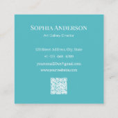 Abstraktes Auge Farben Art Deco Quadratische Visitenkarte (Rückseite)