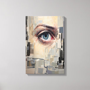 Abstraktes Auge - geometrische Vision Art Leinwanddruck