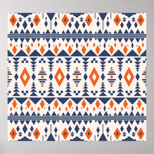 Abstraktes Aztec geometrisches, nahtloses Muster. Poster (Vorne)