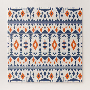 Abstraktes Aztec geometrisches, nahtloses Muster. Puzzle