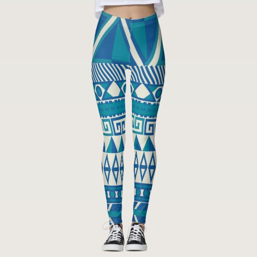 Abstraktes Aztec-Muster Leggings (Vorderseite)