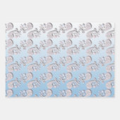 Abstraktes Baby blau und rosa Pastellfarben Geschenkpapier Set (Vorderseite 3)