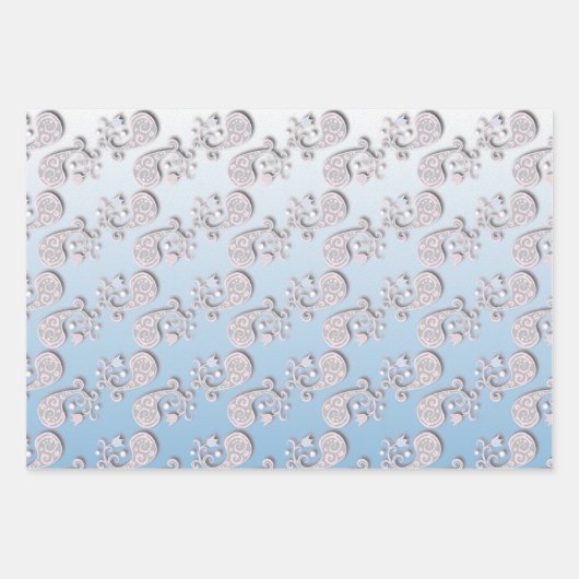 Abstraktes Baby blau und rosa Pastellfarben Geschenkpapier Set (Vorderseite)