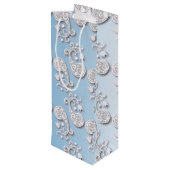 Abstraktes Baby blau und rosa Pastellfarben Geschenktüte Für Weinflaschen (Rückseite Schrägansicht)