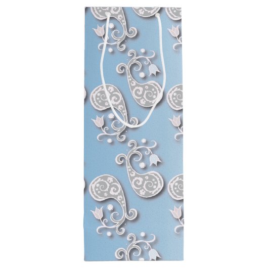 Abstraktes Baby blau und rosa Pastellfarben Geschenktüte Für Weinflaschen (Rückseite)