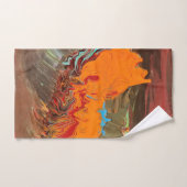 Abstraktes Badehandtuch Set "Orange Burst" Schwarz (Handtuch)