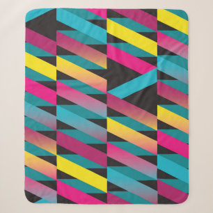 Abstraktes Band: Farbenfrohe geometrische Vintag. Sherpadecke