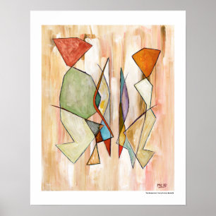 Abstraktes Barcelonisches Paar 16 x 20 Kunstdrucke Poster