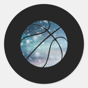 Abstraktes Basketballdesign - Motivierend Sport - Runder Aufkleber